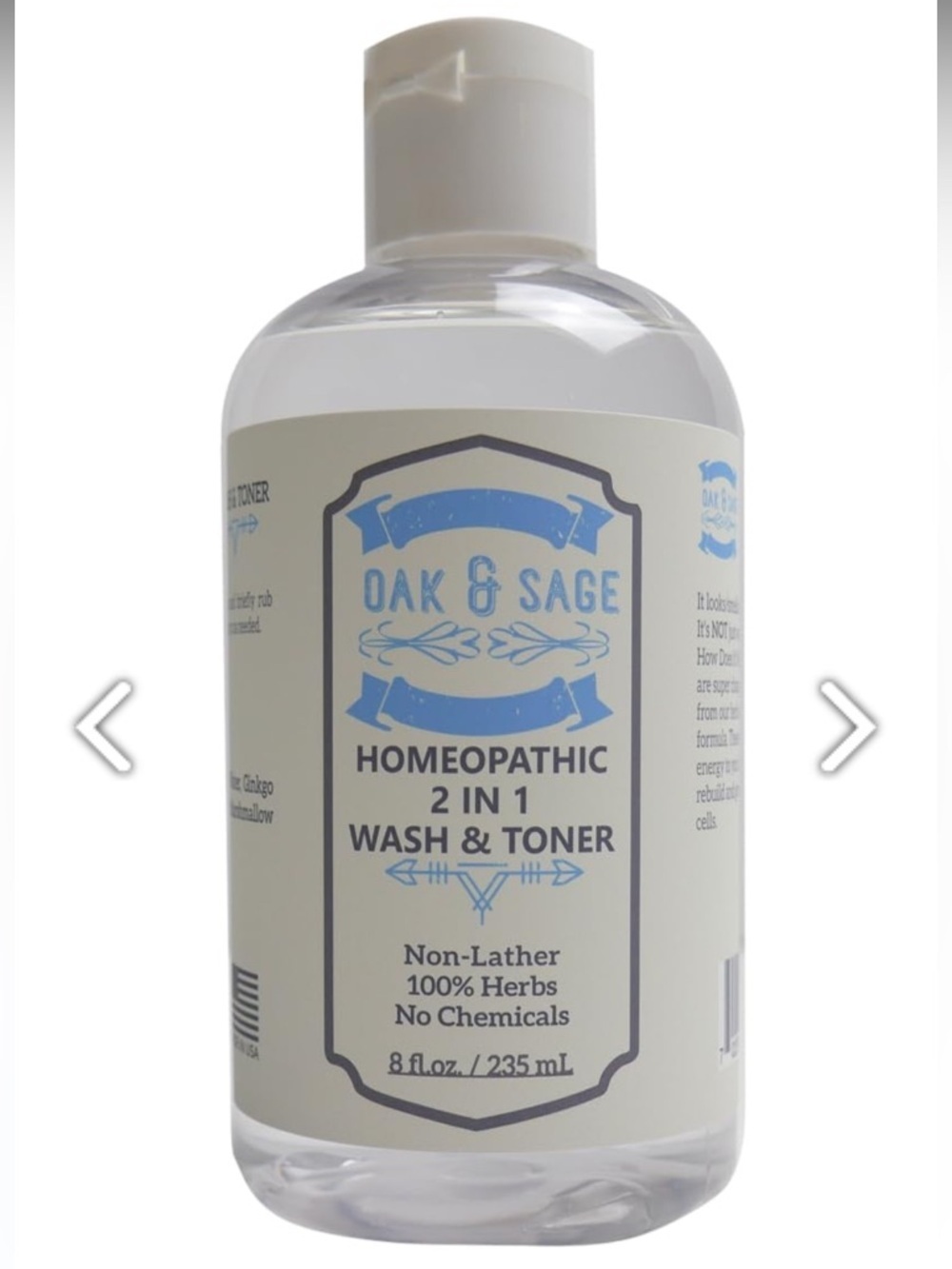 Oak & Sage Homeopathic 2-in-1 Wash & Toner - Picture 1 of 3